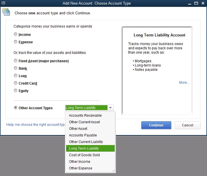 set up a line of credit with a balance on quickbooks for mac